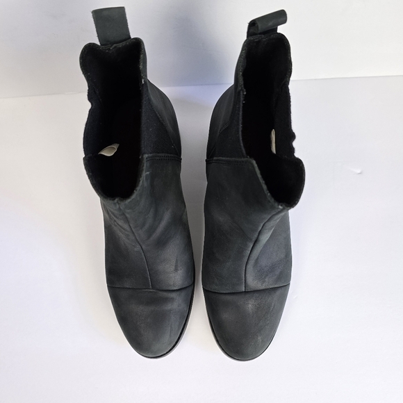 TOMS Esme Leather Ankle Boots Booties Black Womens size W9 - Picture 9 of 16